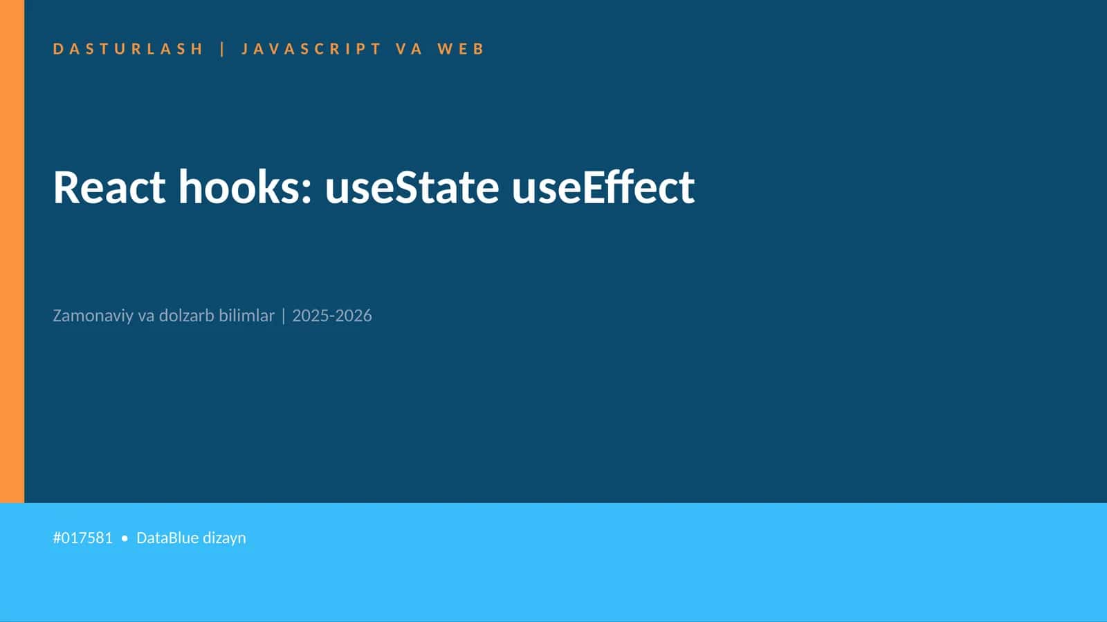 React hooks: useState useEffect 1
