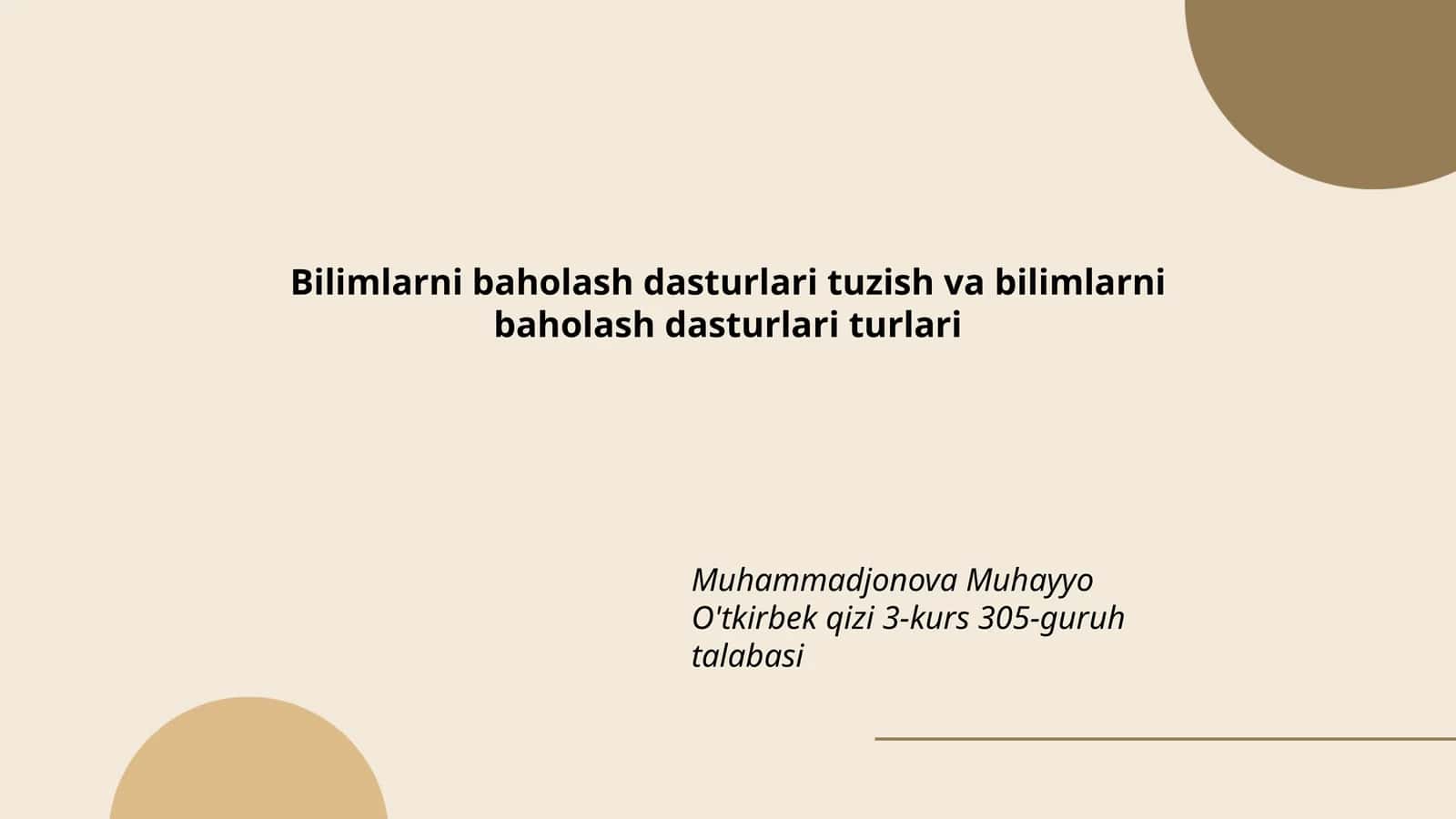 Bilimlarni baholash dasturlari 1