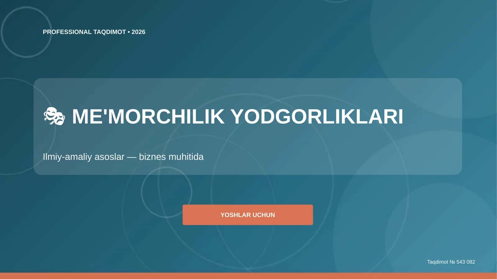 ME'MORCHILIK YODGORLIKLARI 1