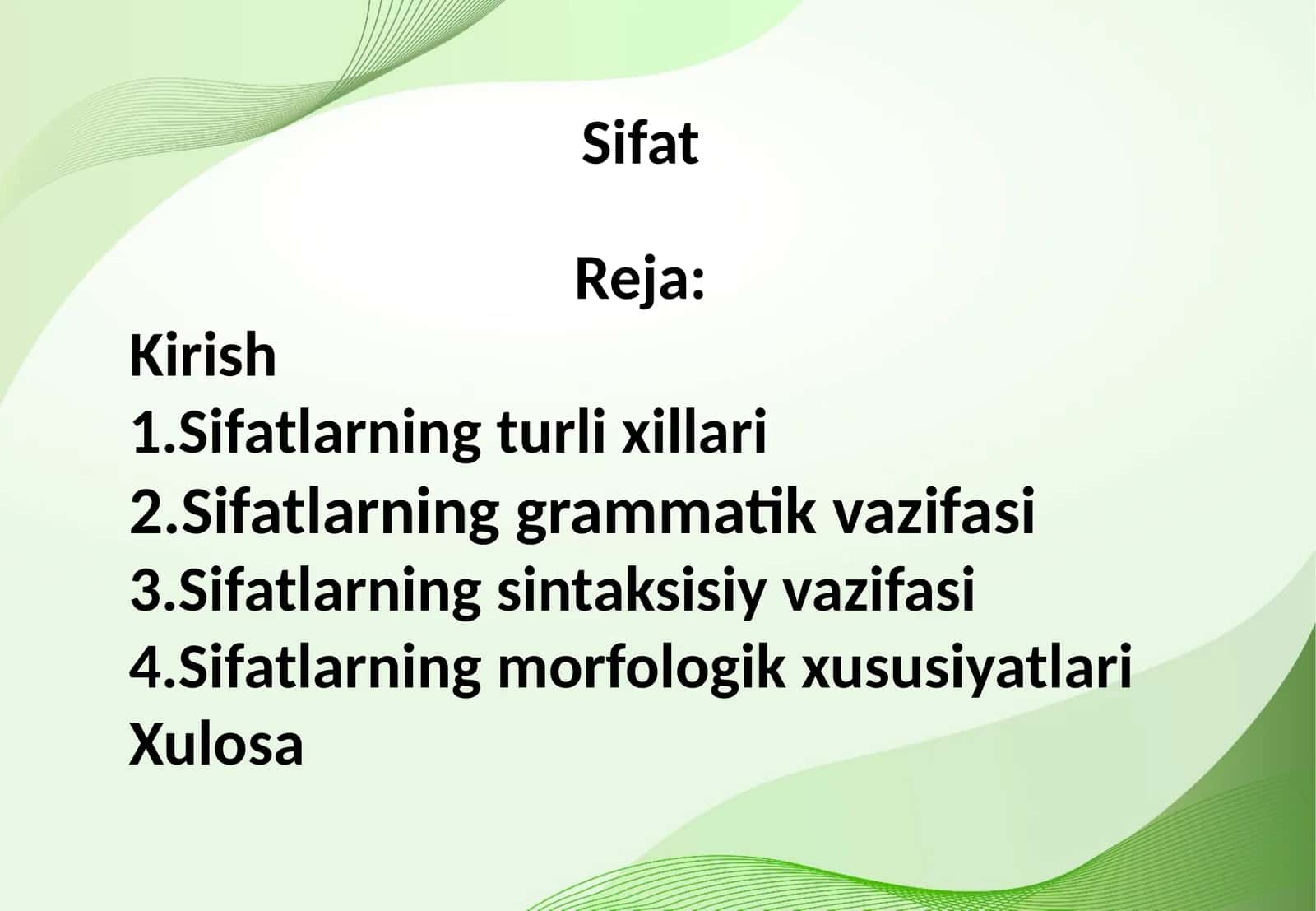 Sifatlar 1