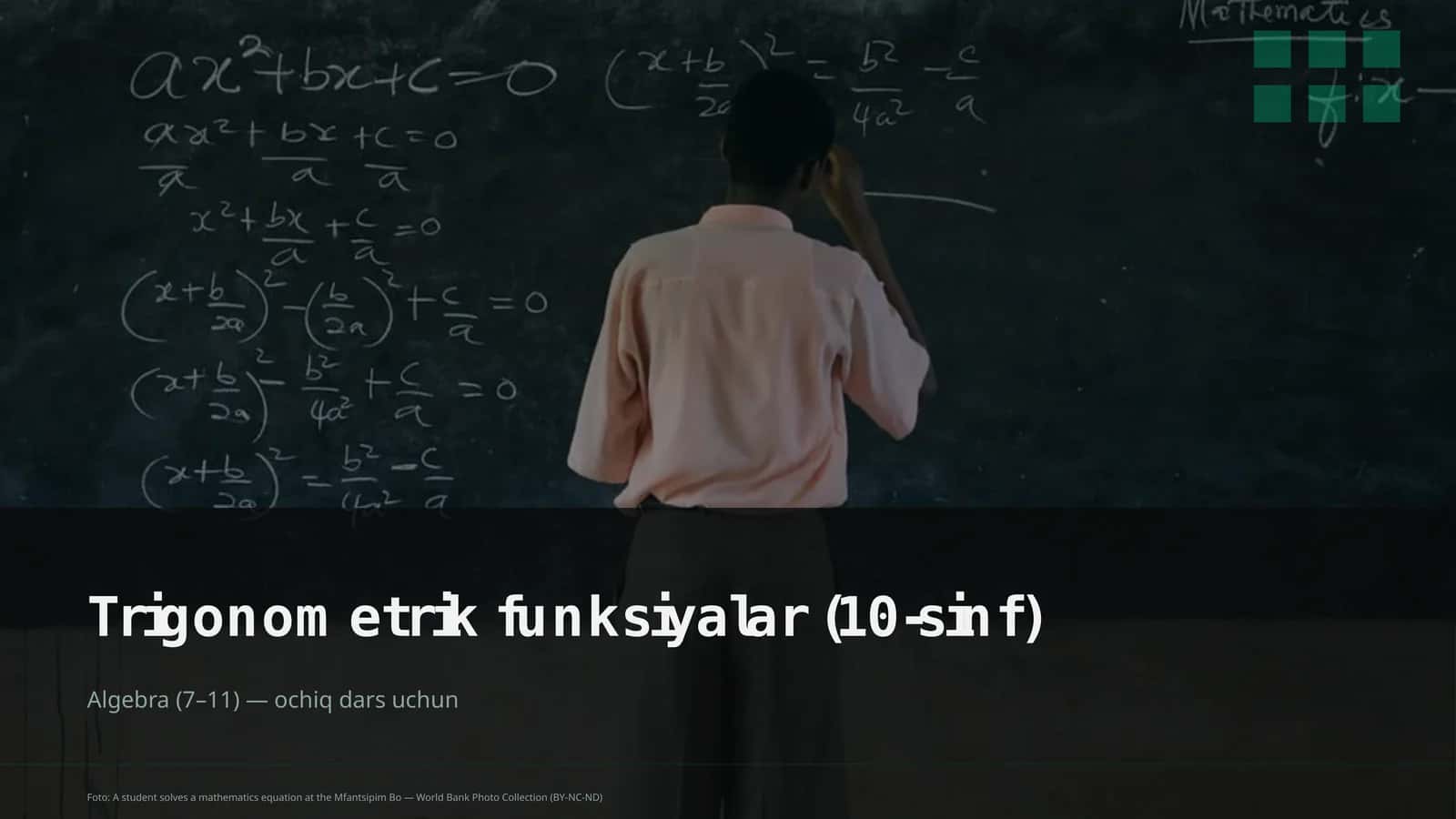 Trigonometrik funksiyalar (10-sinf) 1