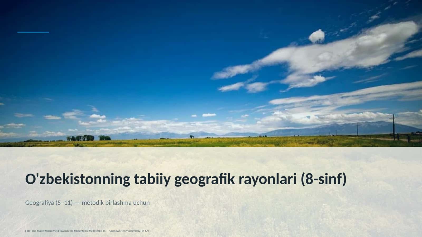 O'zbekistonning tabiiy geografik rayonlari (8-sinf) 1