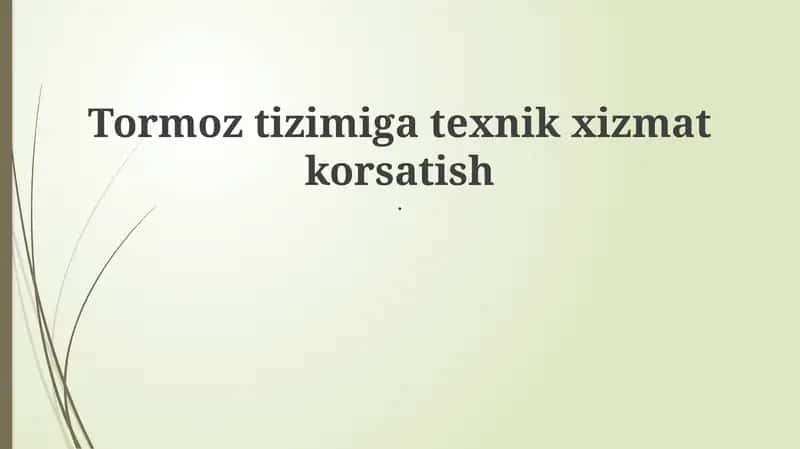 Tormoz tizimi 1