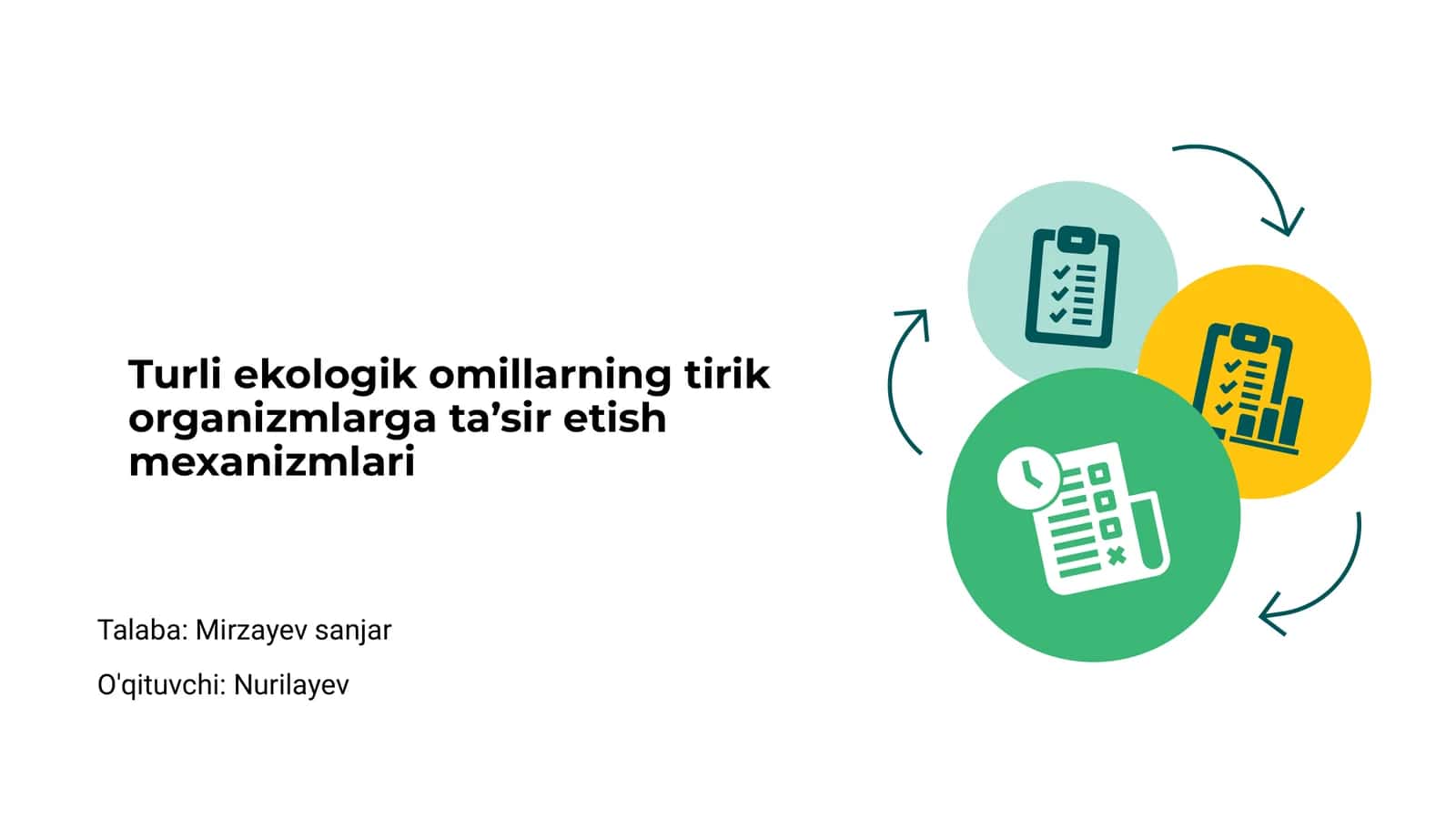 Turli ekologik omillarning tirik organizmlarga ta’sir etish mexanizmlari 1