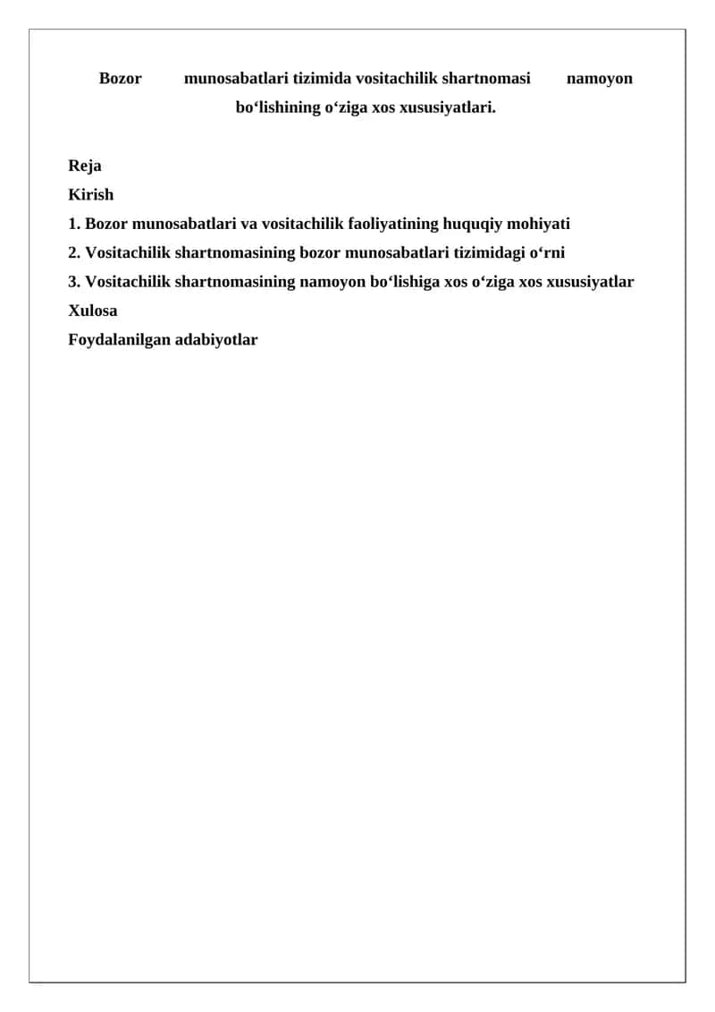 Vositachilik shartnomasi 1