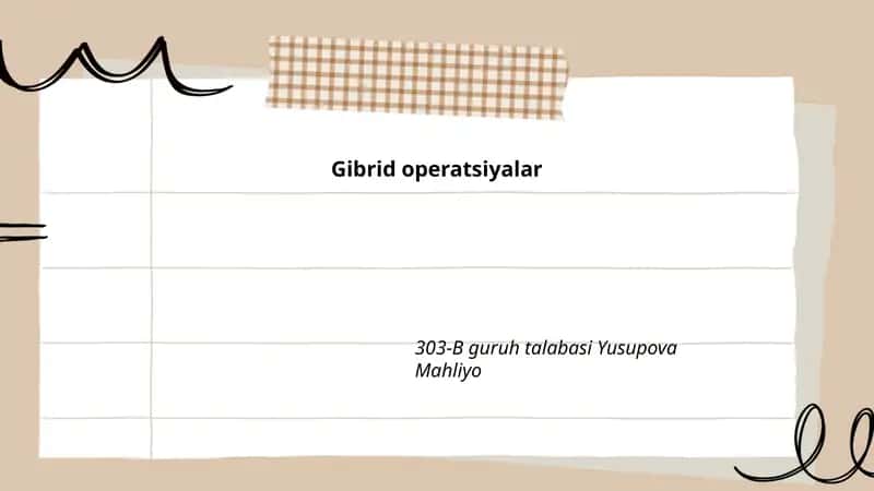 Gibrid operatsiyalar 1
