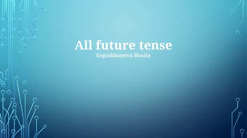 All future tense 1