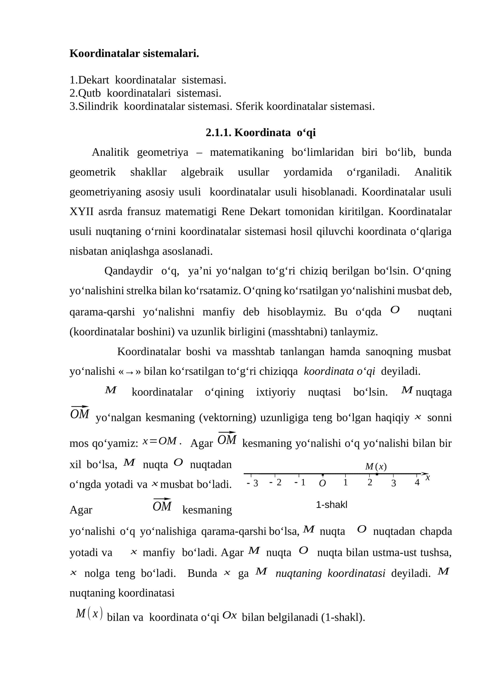 Koordinatalar sistemalari 1