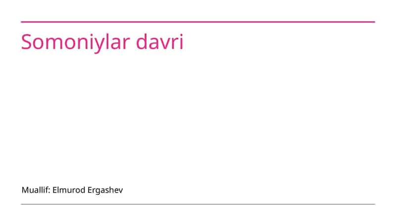 Somoniylar davri 1