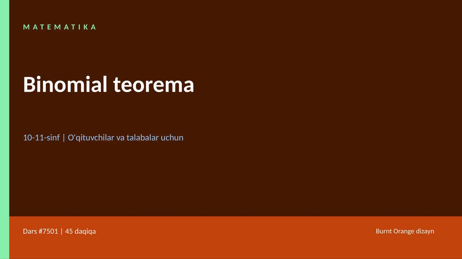 Binomial teorema 1