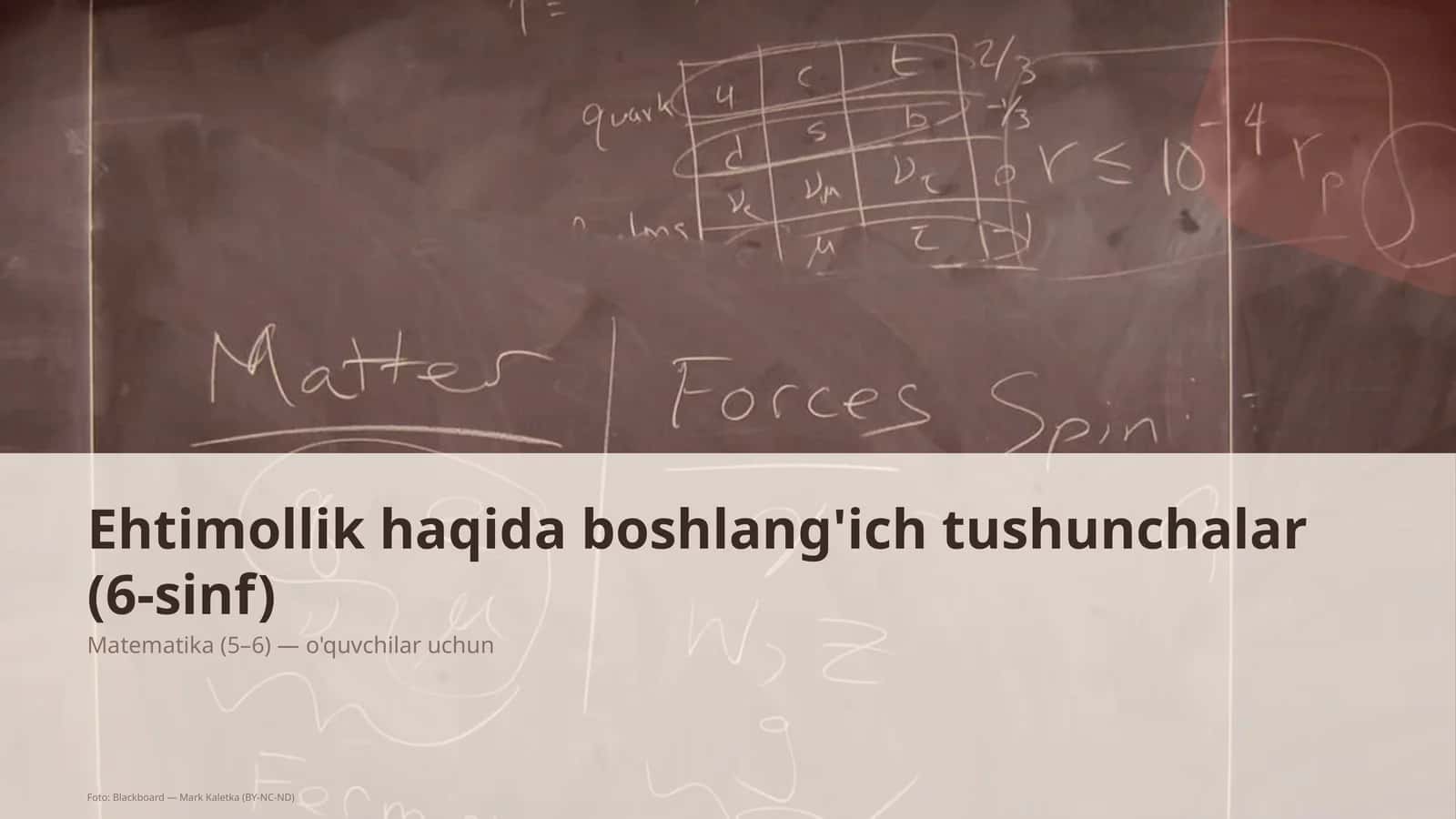 Ehtimollik haqida boshlang'ich tushunchalar (6-sinf) 1