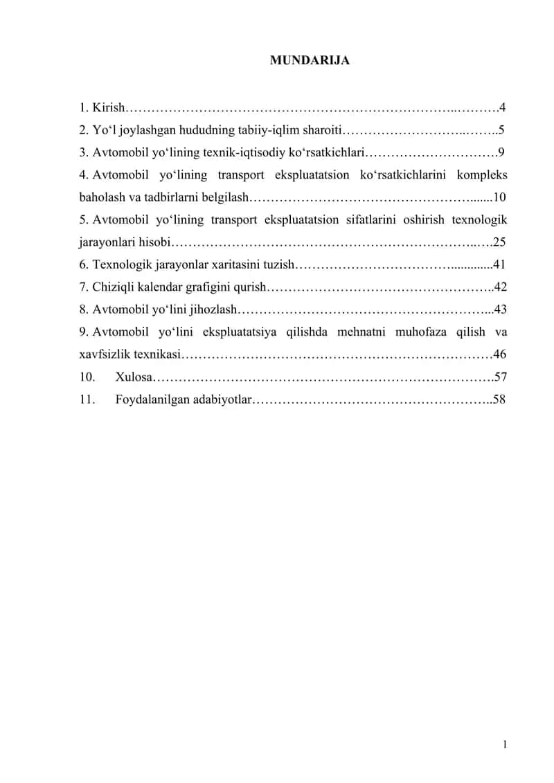 avtomobil yo'li 1