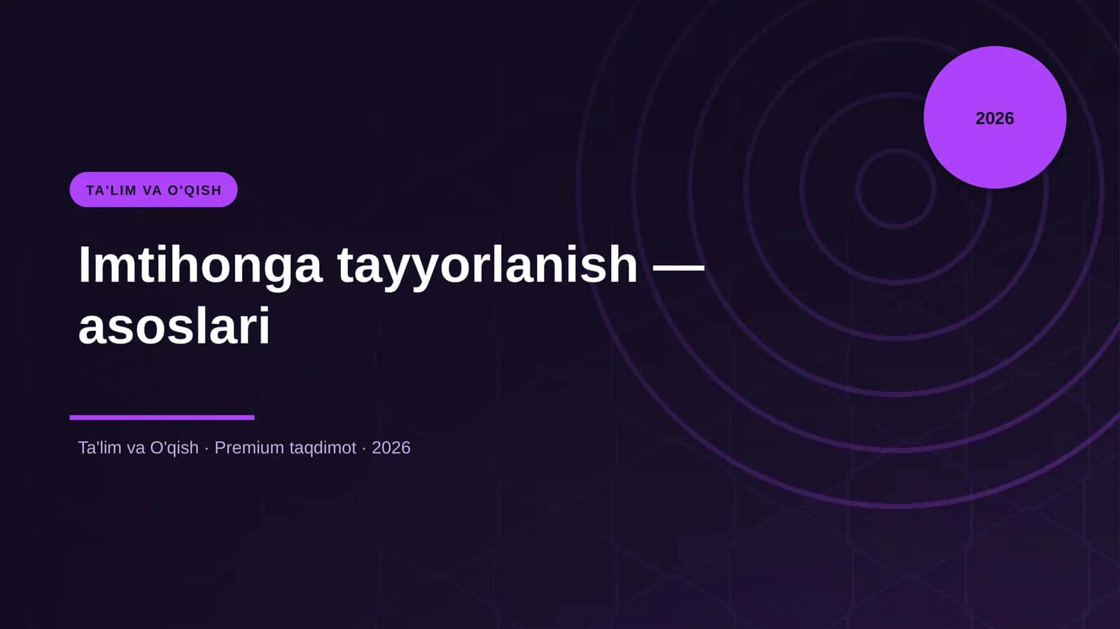 Imtihonga tayyorlanish — asoslari 1