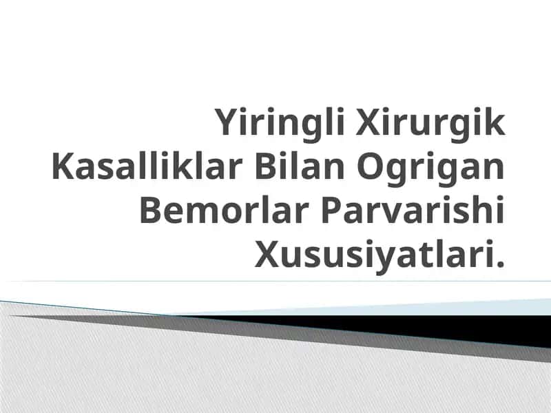 Yiringlijarrohlik 1