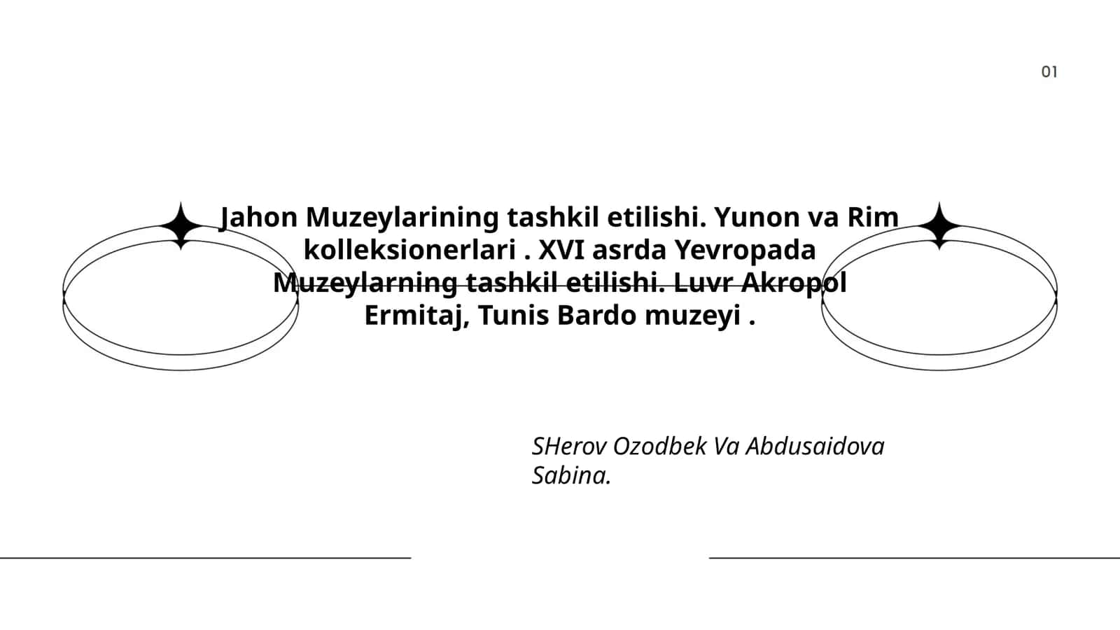 Jahon Muzeylarining Tashkil Etilishi 1
