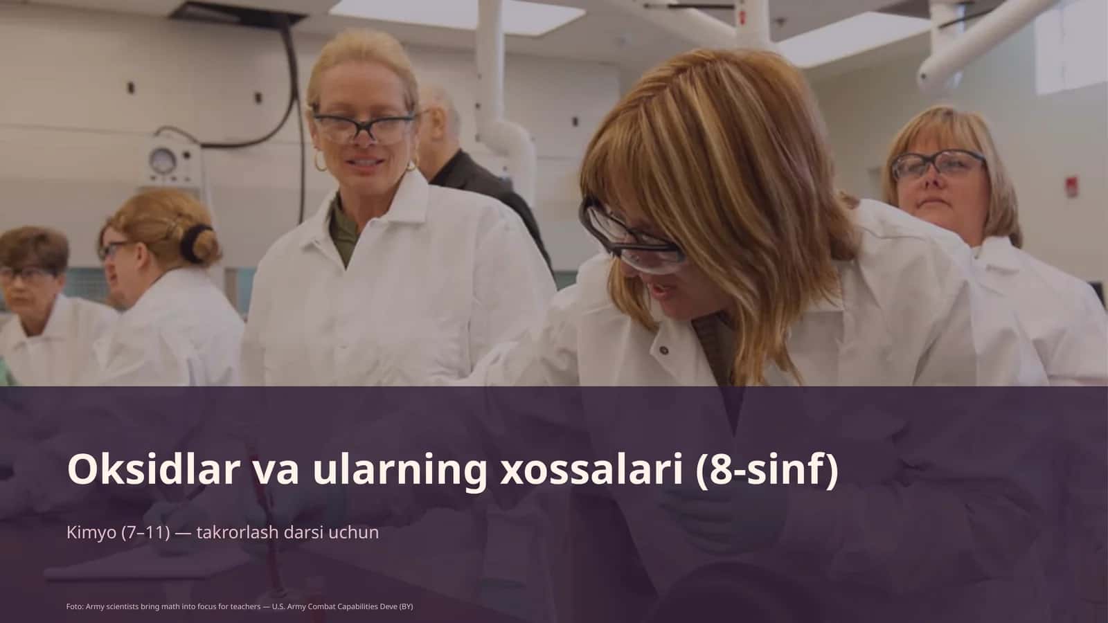 Oksidlar va ularning xossalari (8-sinf) 1