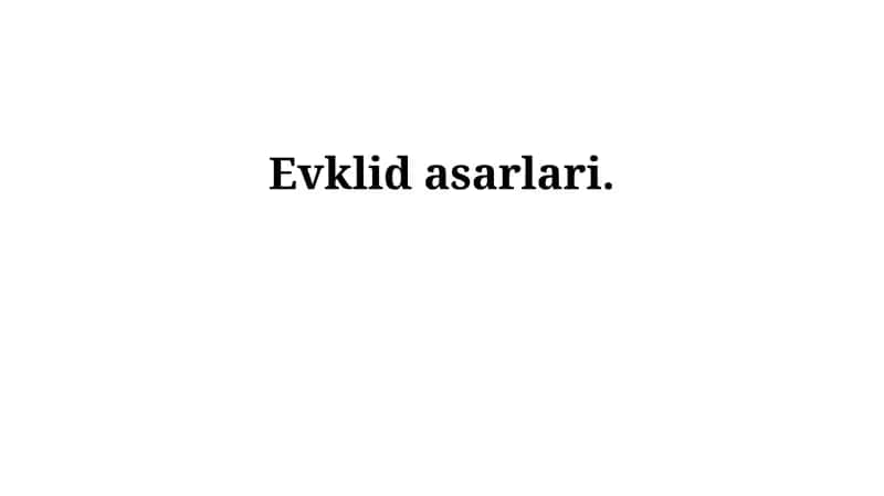 Evklid asarlari 1