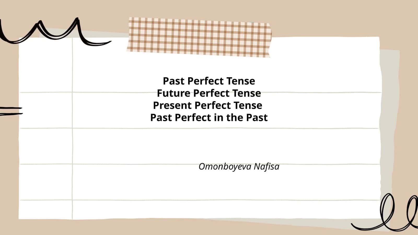Past Perfect Tense 1