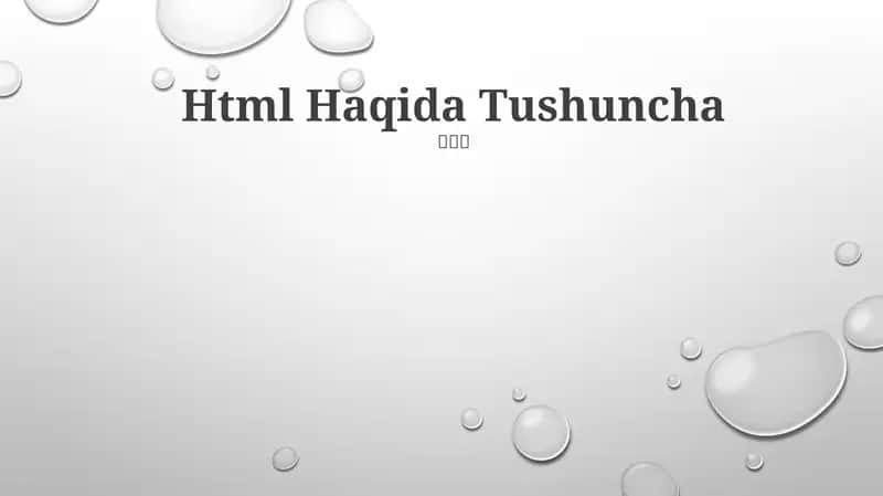 HTML Haqida Tushuncha 1