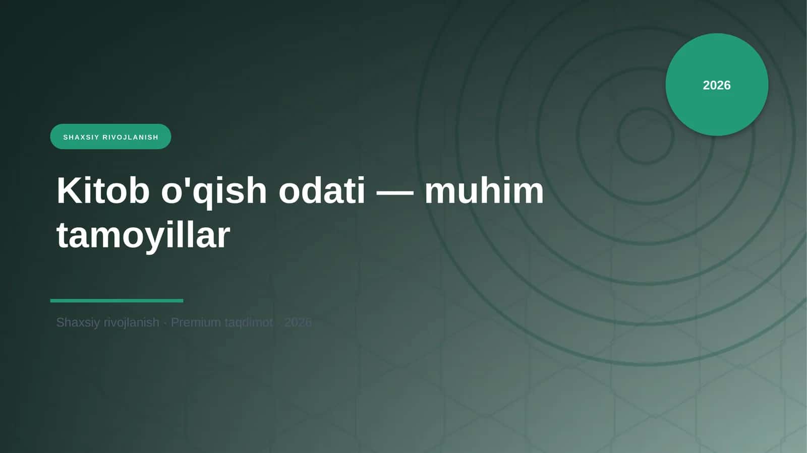 Kitob o'qish odati — muhim tamoyillar 1