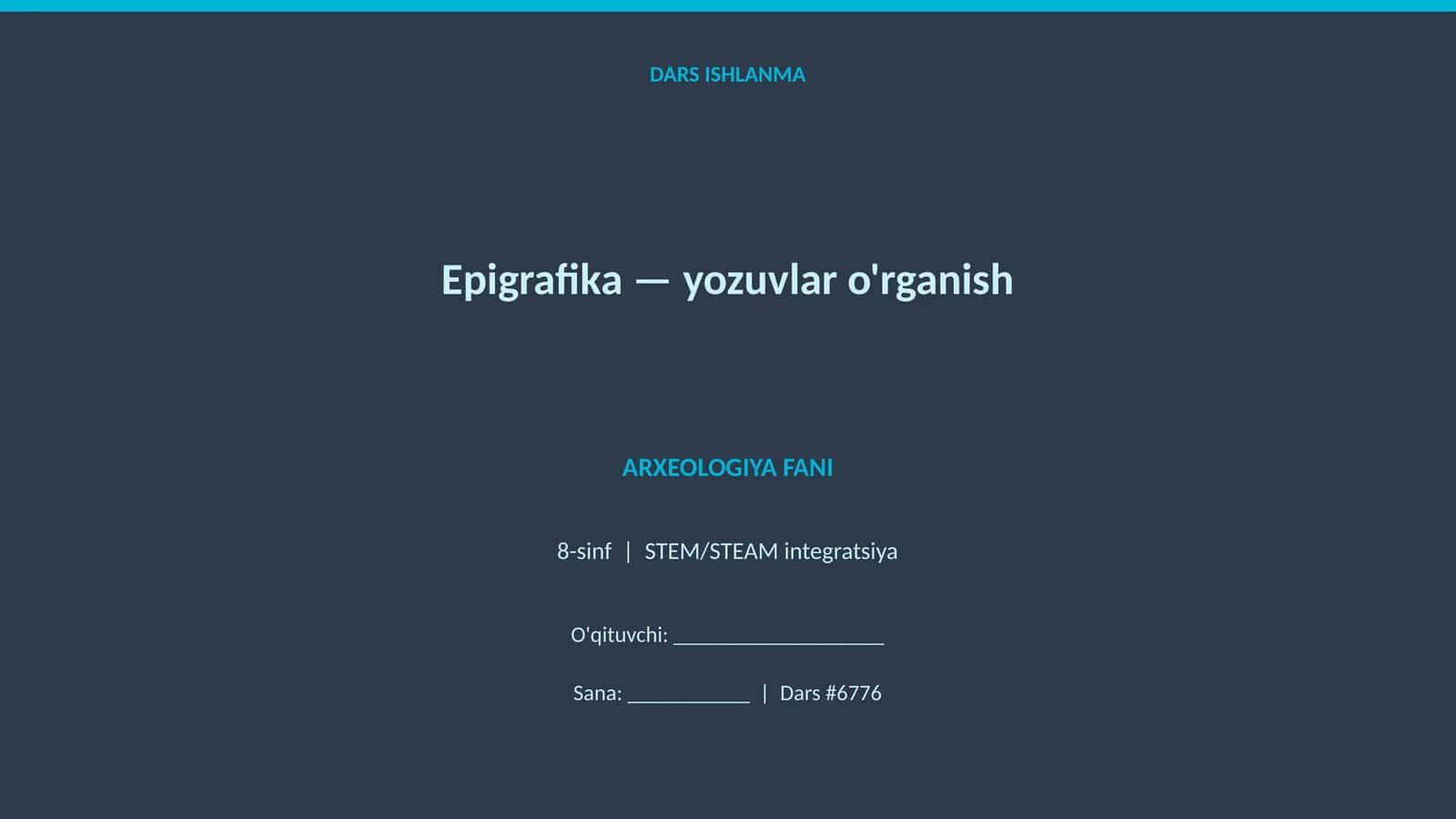 Epigrafika — yozuvlar o'rganish 1