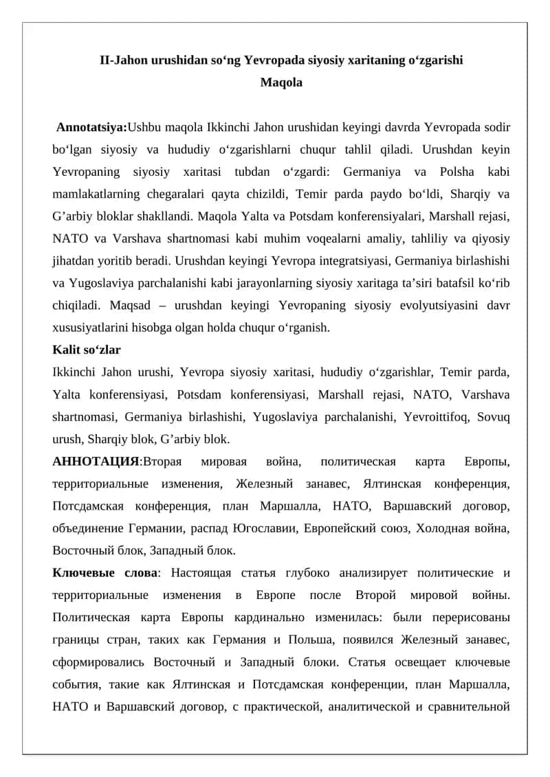 Yevropa siyosiy xaritasi 1