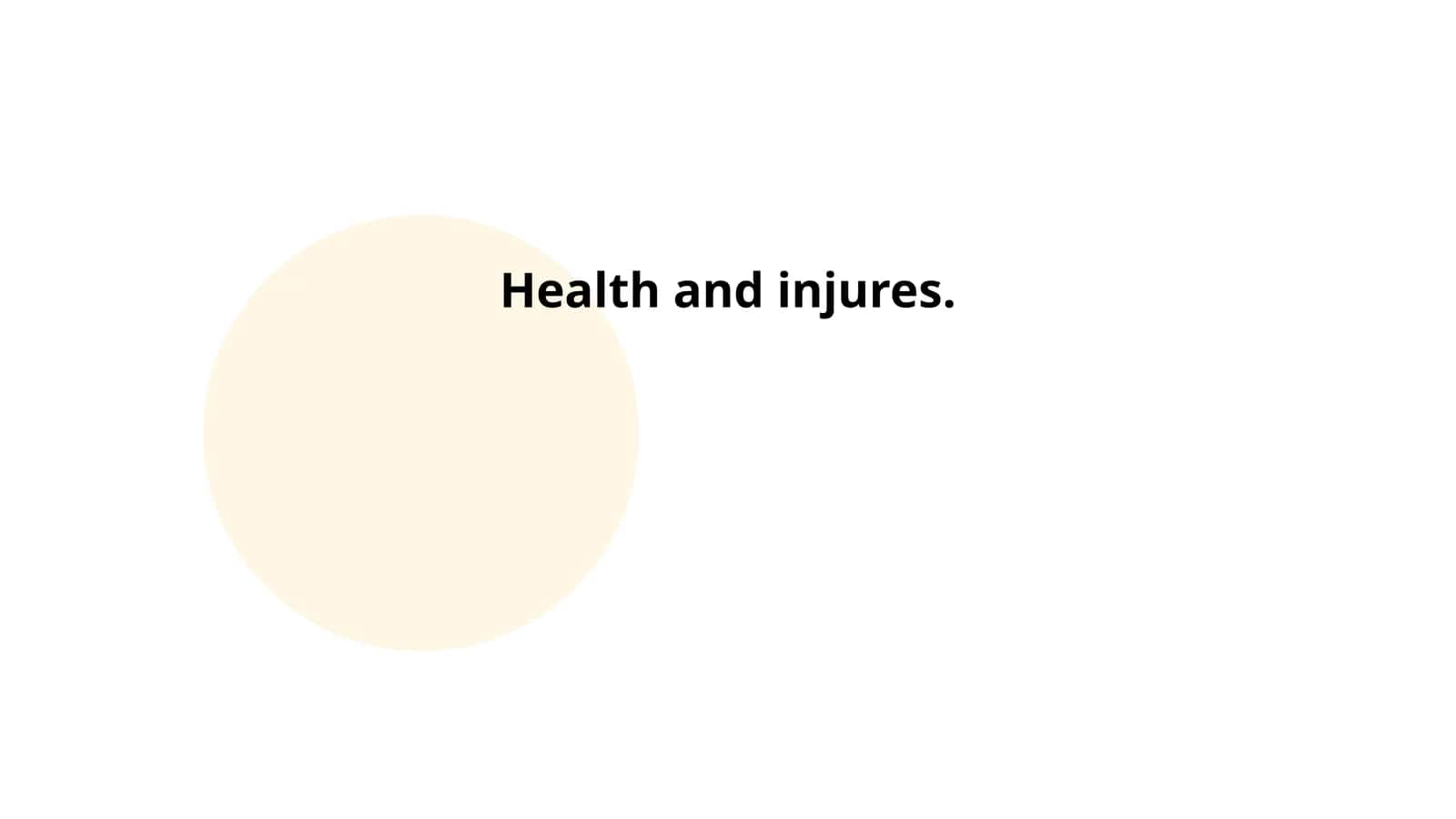 Health and injures 1