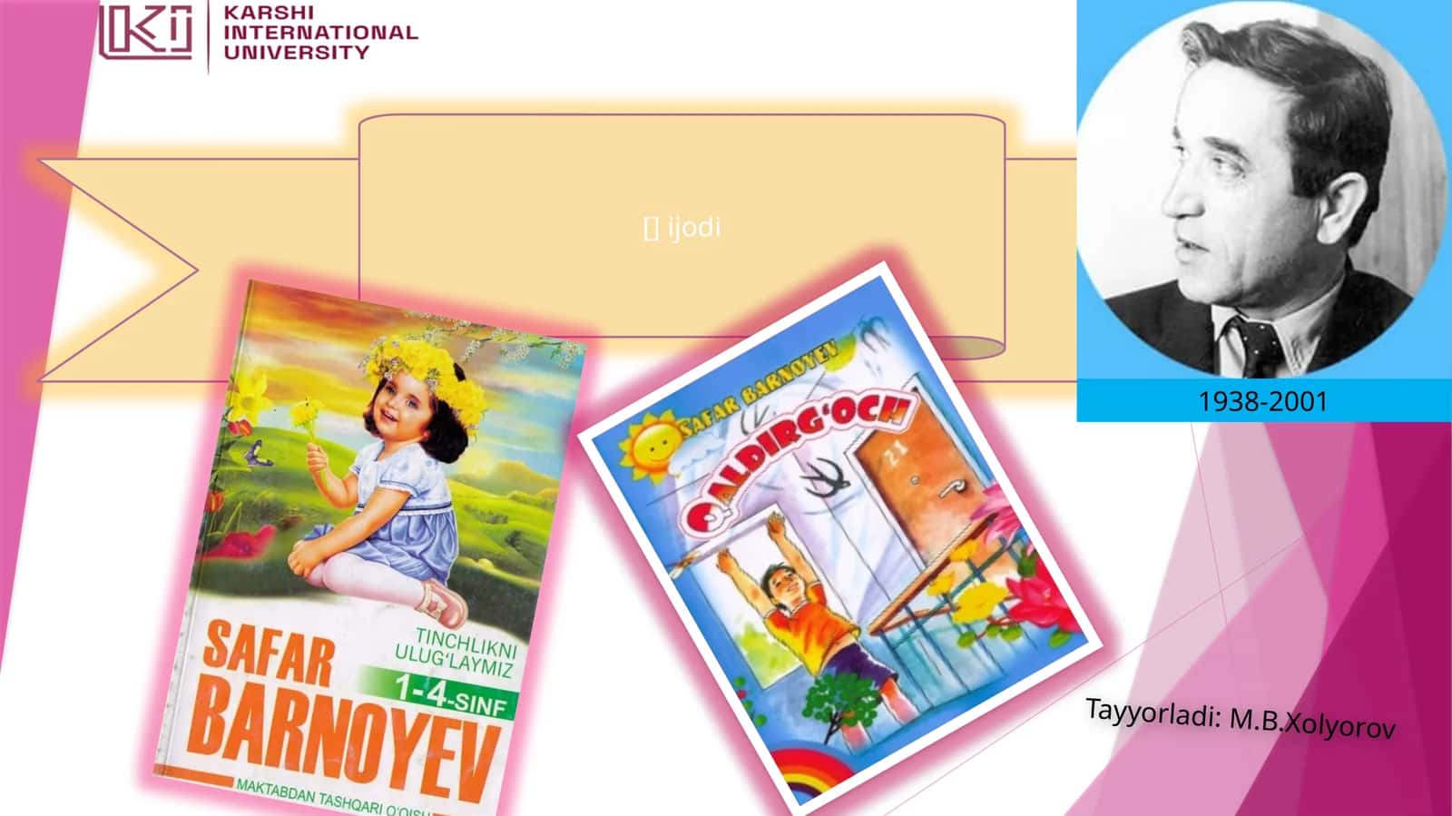 Safar Barnoyev Xolmirzayevich ijodi 1