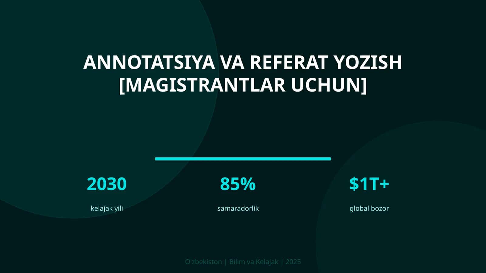 Annotatsiya va referat yozish [magistrantlar uchun] 1
