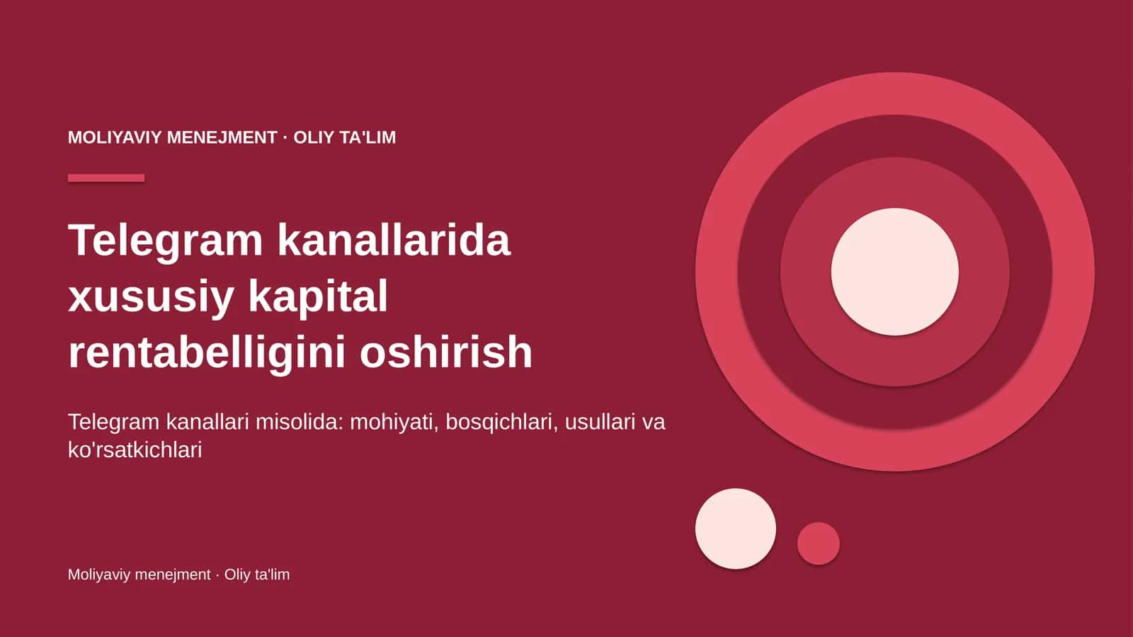 Telegram kanallarida xususiy kapital rentabelligini oshirish 1