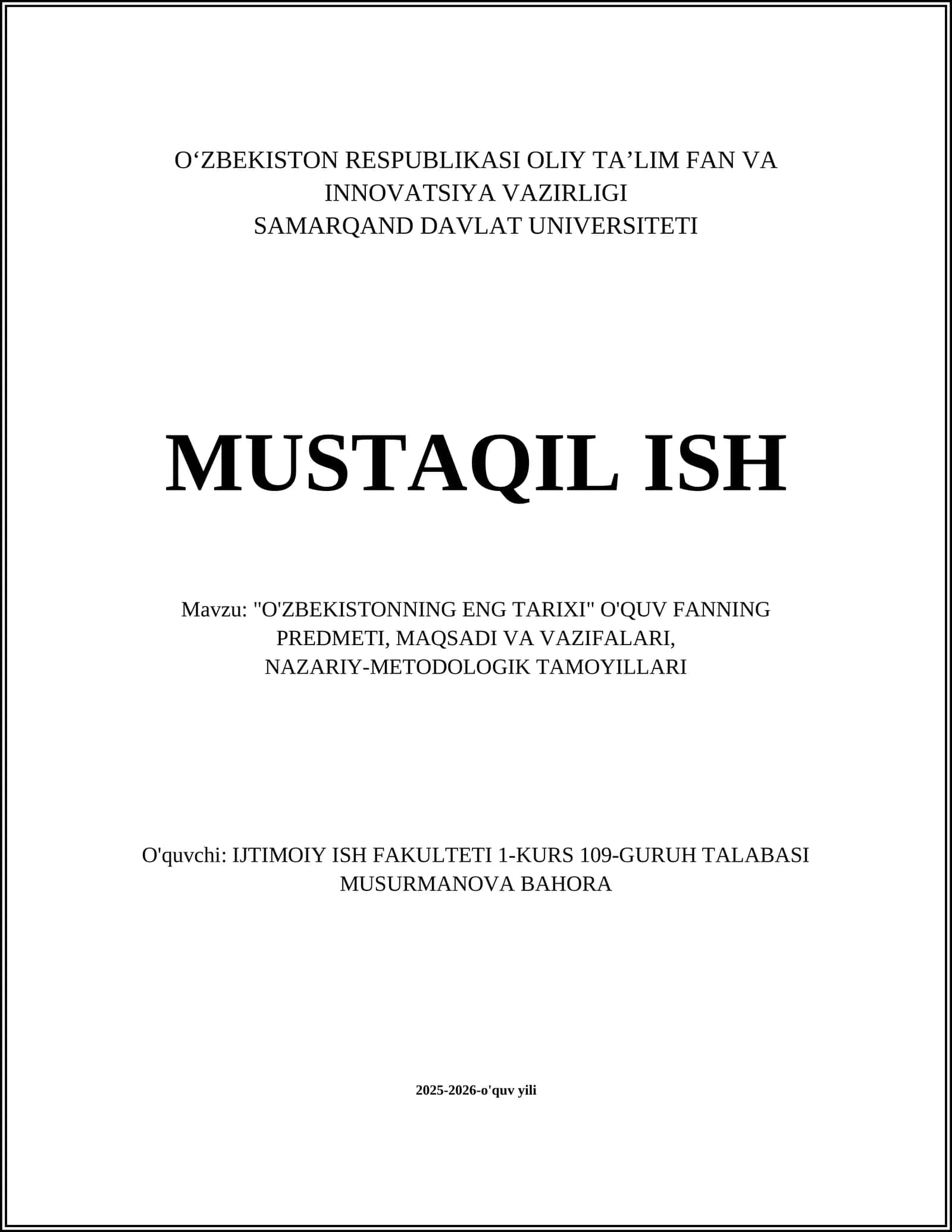 O'zbekistonning eng tarixi 1