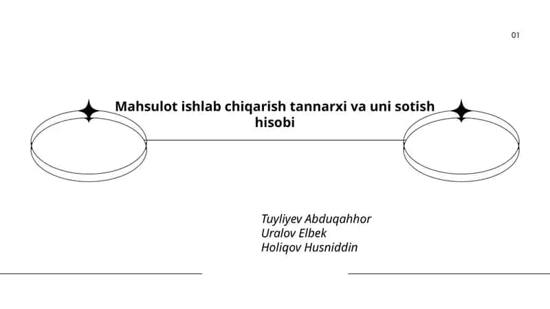 Mahsulot ishlab chiqarish tannarxi va uni sotish hisobi 1