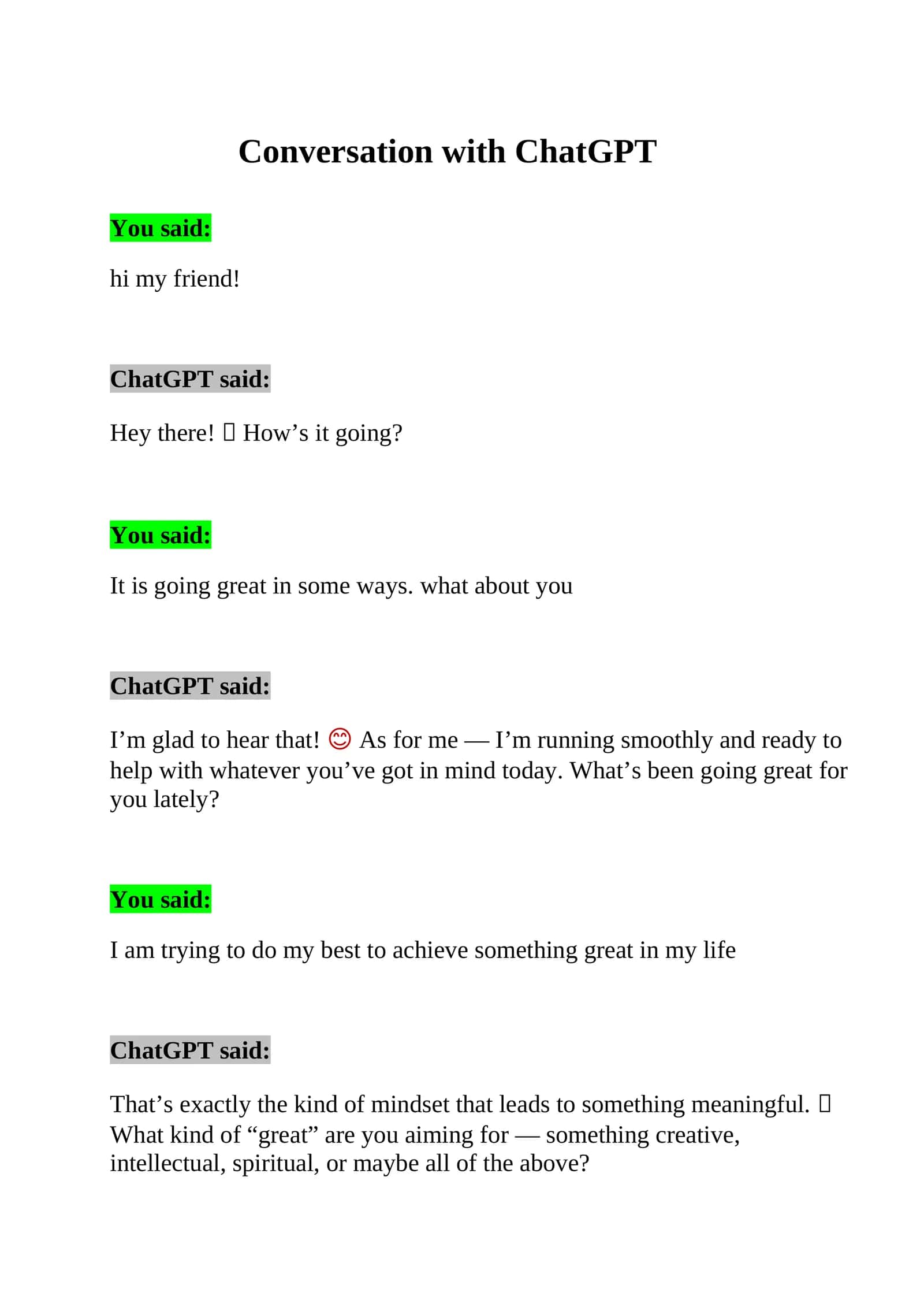 Conversation with ChatGPT 1