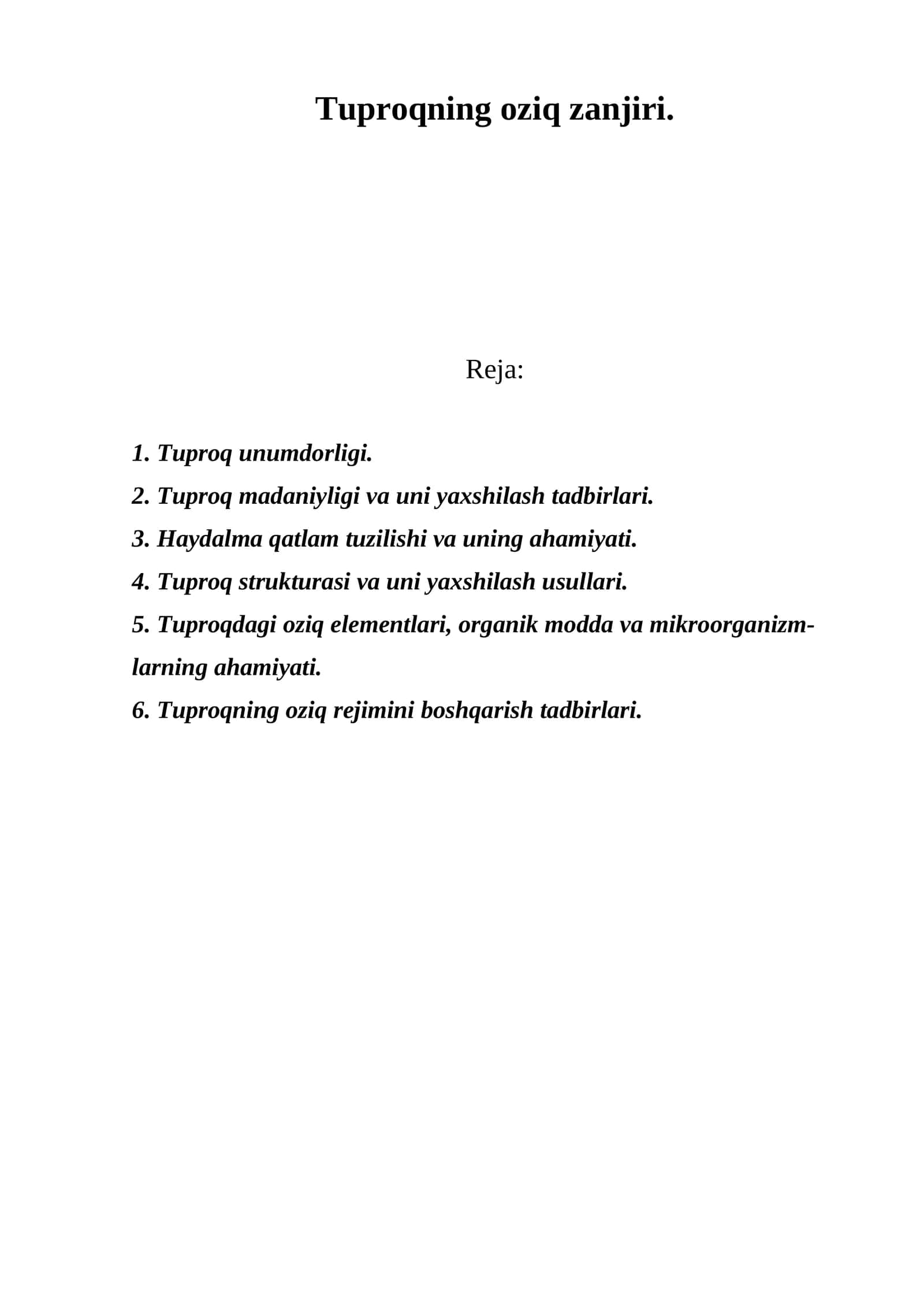 Tuproqning oziq zanjiri 1