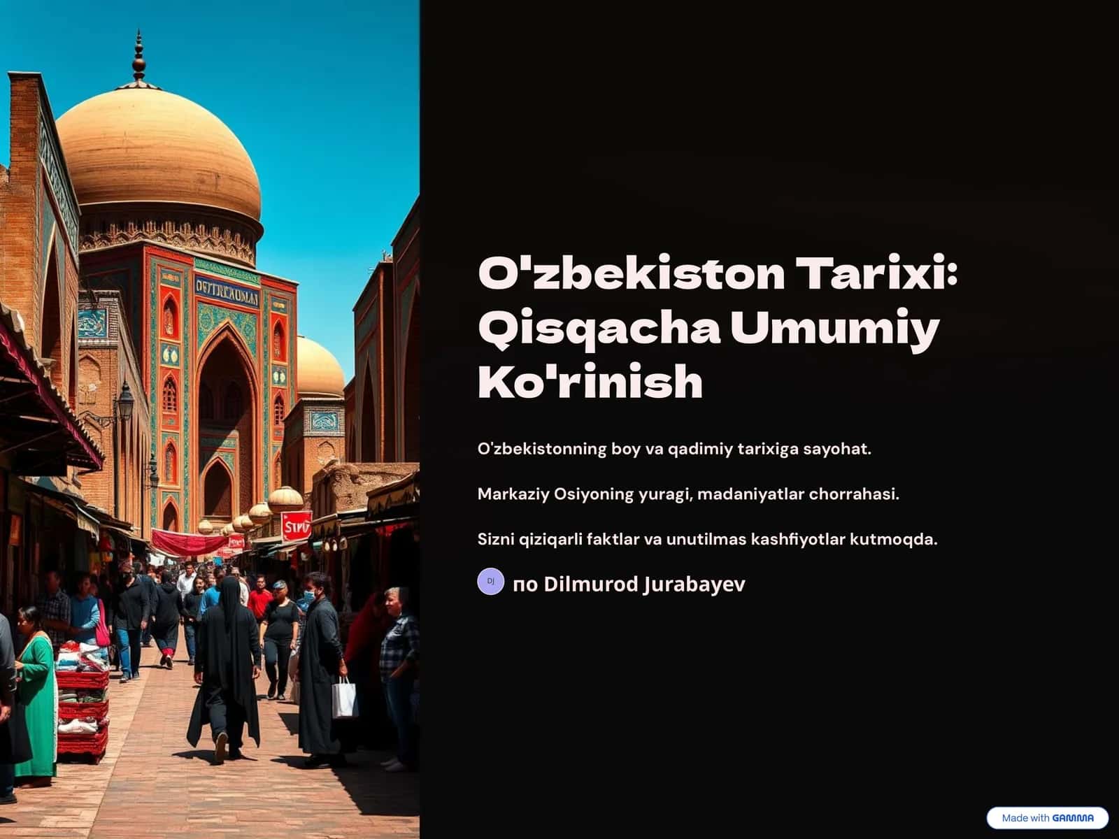 O'zbekiston Tarixi: Qisqacha Umumiy Ko'rinish 1
