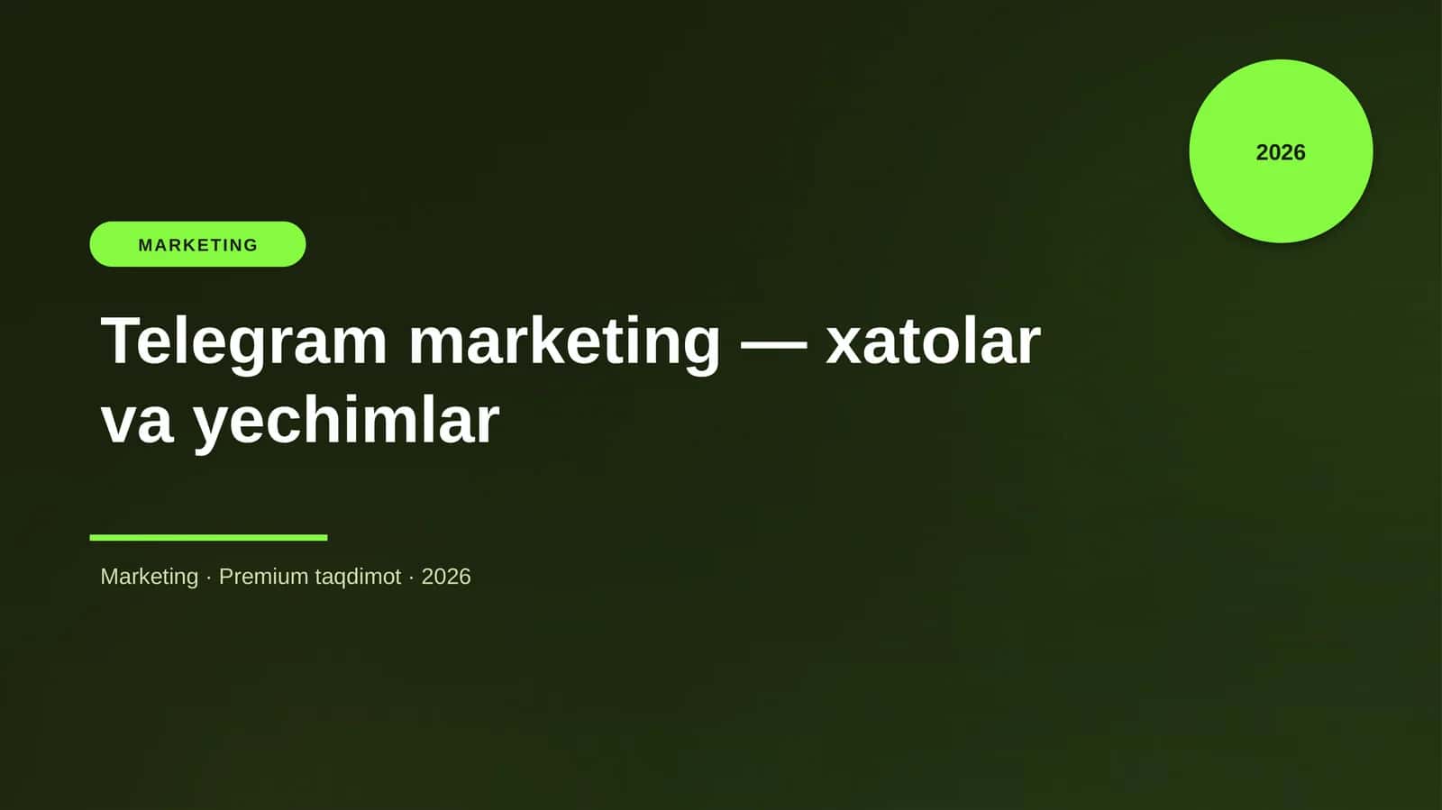 Telegram marketing — xatolar va yechimlar 1