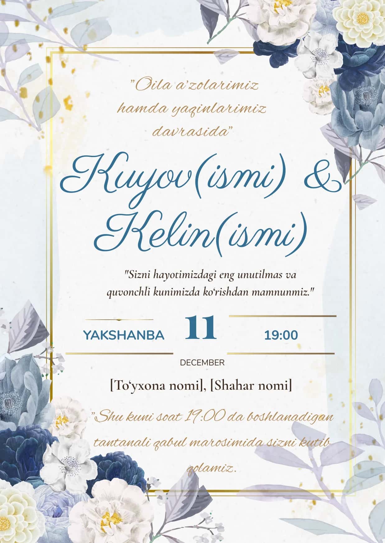 To'y taklifnomasi 1