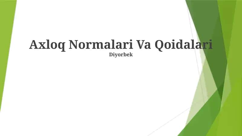 Axloq Normalari Va Qoidalari 1