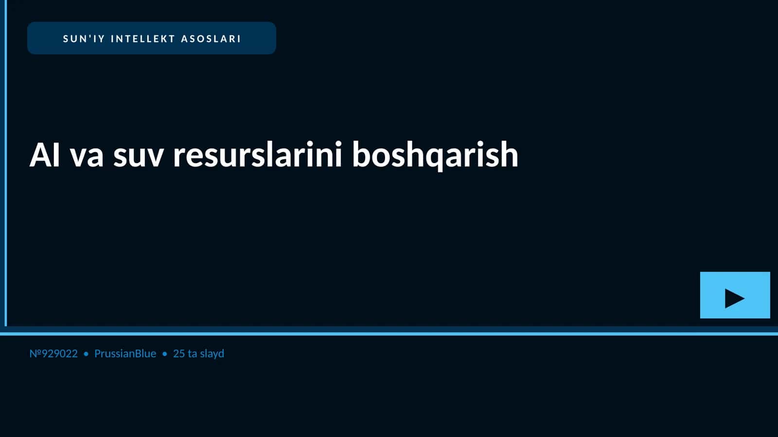 SUN'IY INTELLEKT ASOSLARI 1