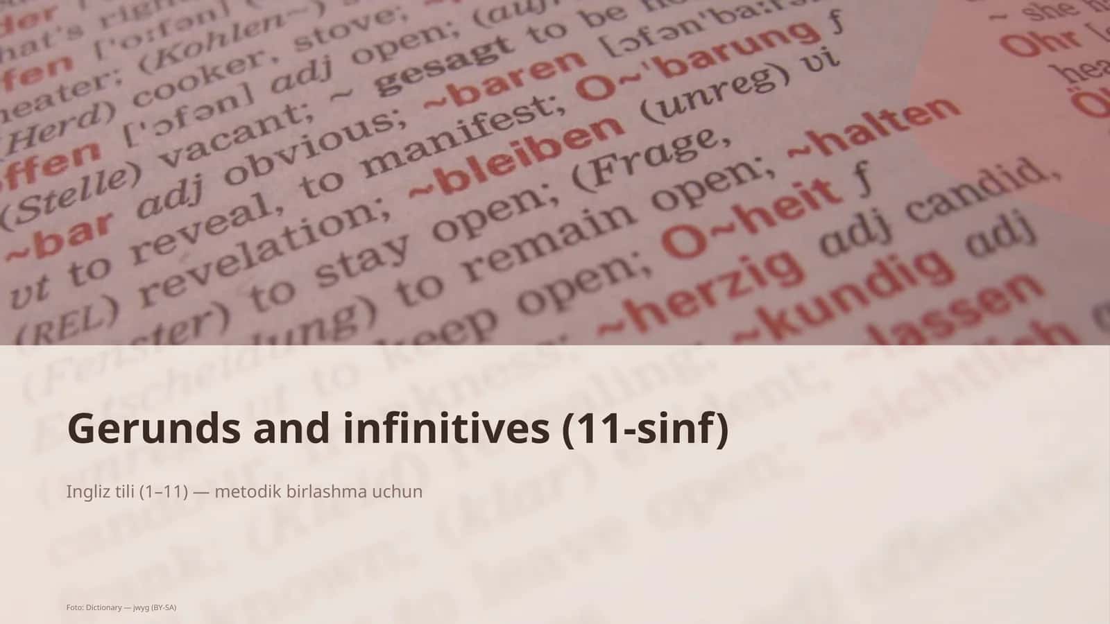 Gerunds and Infinitives (11-sinf) 1
