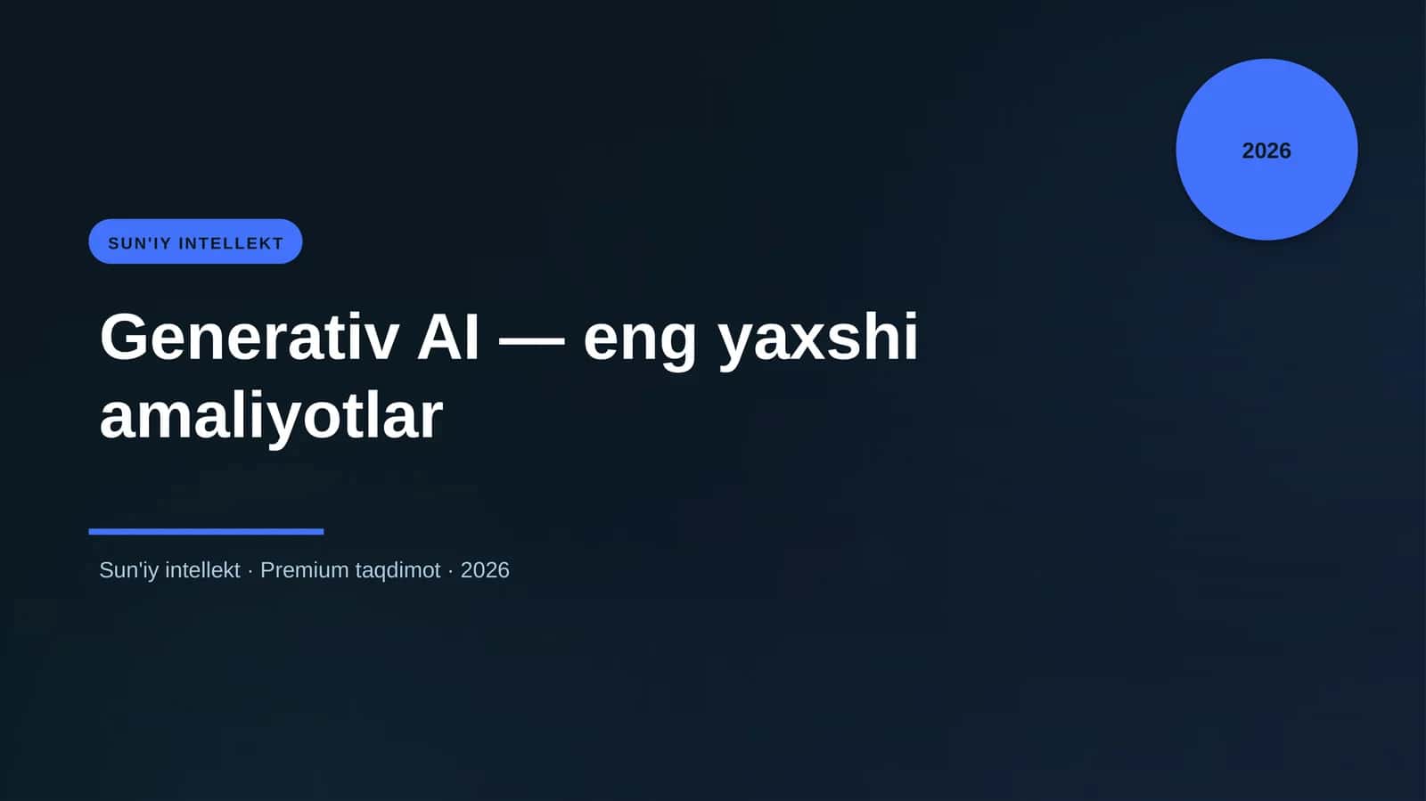 Generativ AI — eng yaxshi amaliyotlar 1