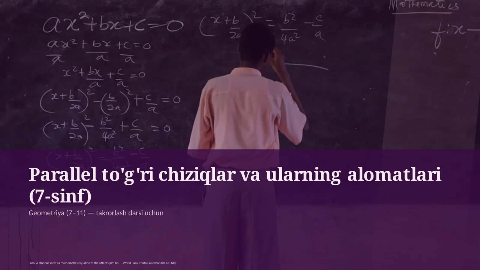 Parallel to'g'ri chiziqlar va ularning alomatlari (7-sinf) 1