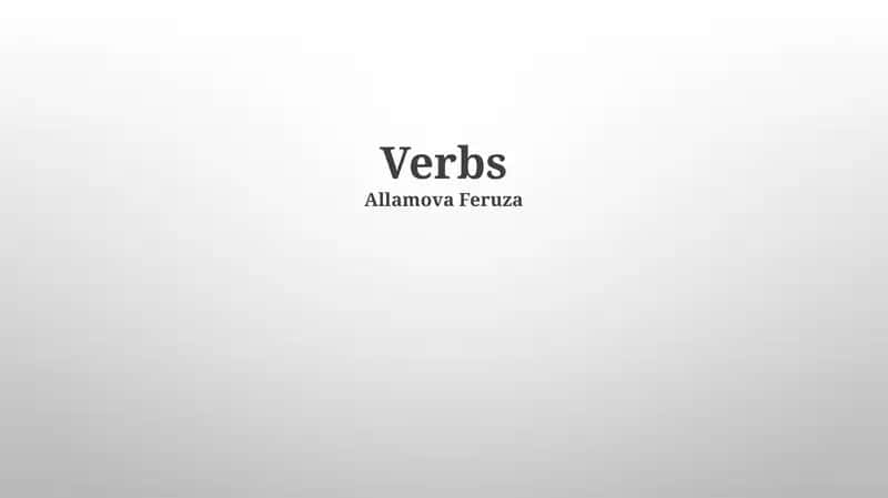Verbs 1