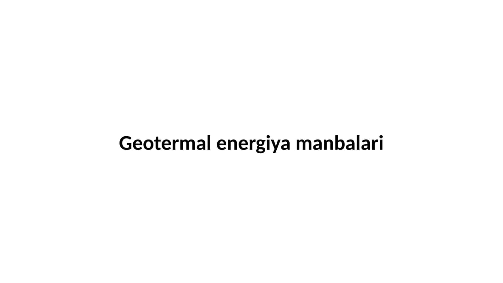 Geotermal energiya manbalari 1
