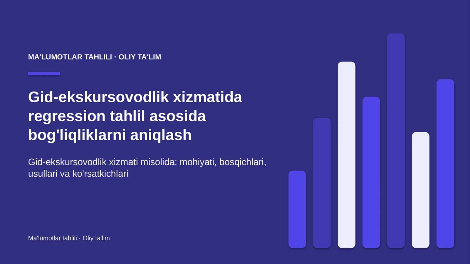 Gid-ekskursovodlik xizmatida regression tahlil asosida bog'liqliklarni aniqlash 1