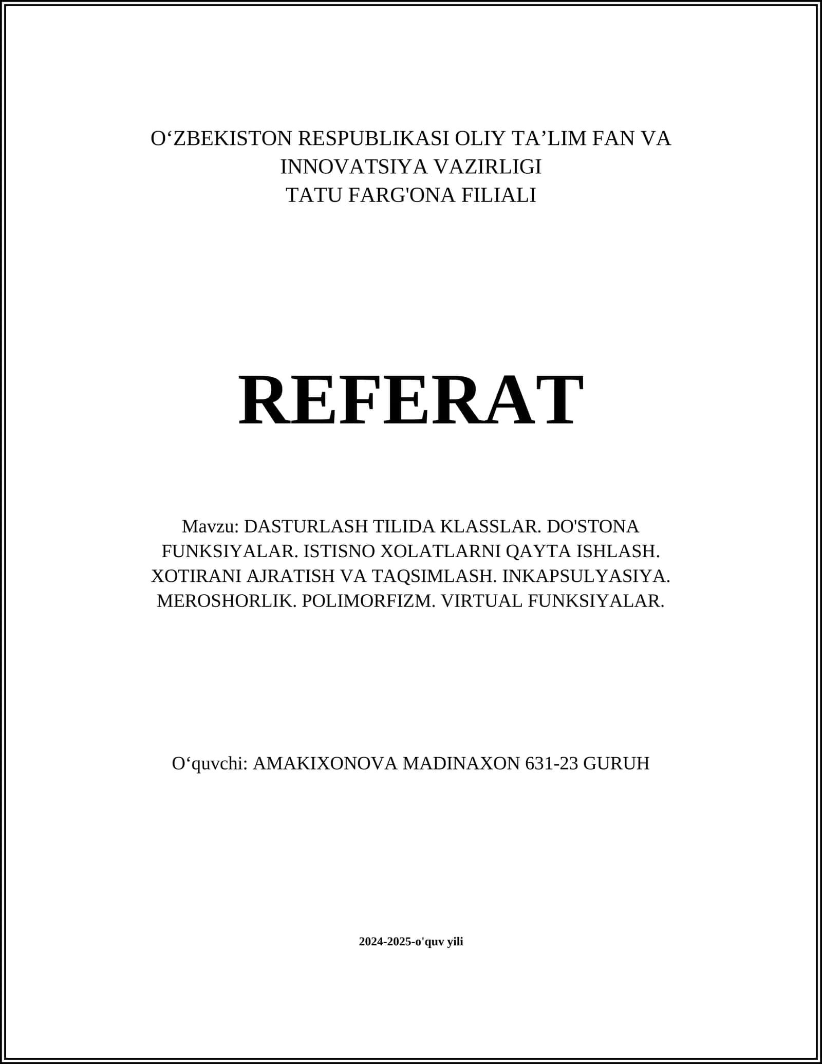 Klasslar 1