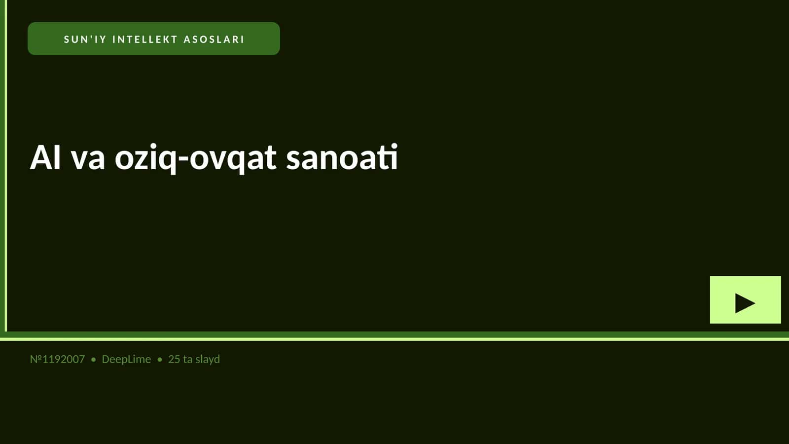 SUN'IY INTELLEKT ASOSLARI 1