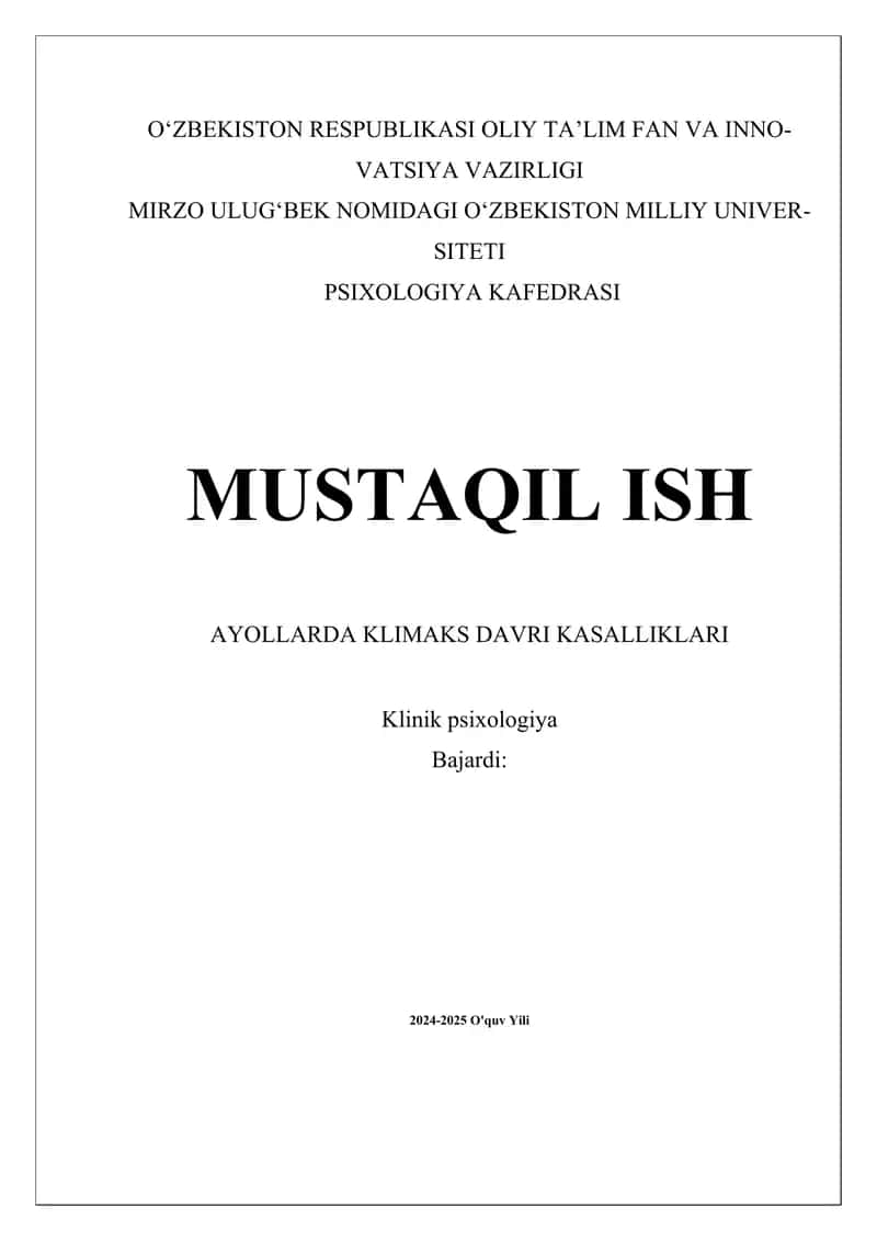 AYOLLARDA KLIMAKS DAVRI KASALLIKLARI 1