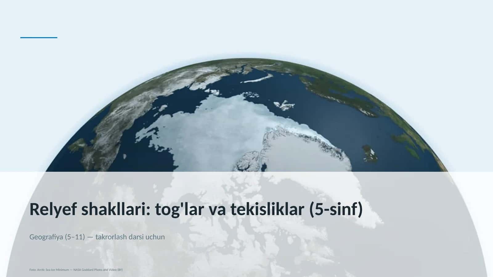 Relyef shakllari: tog'lar va tekisliklar (5-sinf) 1