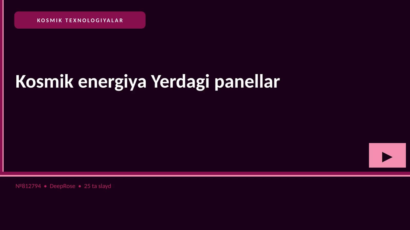 Kosmik energiya Yerdagi panellar haqida 1